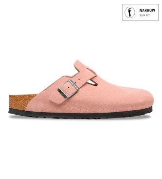 Birkenstock Zuecos de Piel Boston (Ajuste Estrecho) rosa