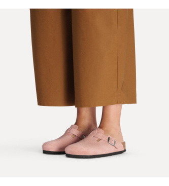 Birkenstock Zuecos de Piel Boston (Ajuste Estrecho) rosa