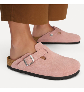 Birkenstock Zuecos de Piel Boston (Ajuste Estrecho) rosa