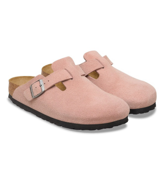 Birkenstock Zuecos de Piel Boston (Ajuste Estrecho) rosa