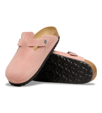 Birkenstock Zuecos de Piel Boston (Ajuste Estrecho) rosa