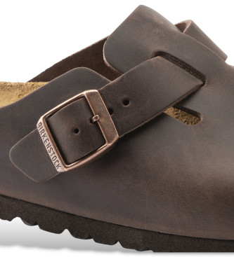 Birkenstock Leather Boston Clogs (Regular Fit) brown