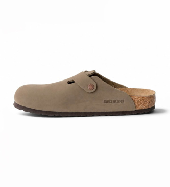 Birkenstock Tamancos de Couro Boston (Ajuste Regular) castanho