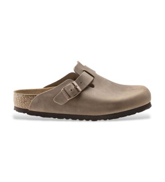 Birkenstock Lädertofflor Boston (Vanlig passform) brun