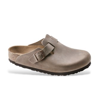 Birkenstock Lädertofflor Boston (Vanlig passform) brun