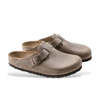 Birkenstock Lädertofflor Boston (Vanlig passform) brun