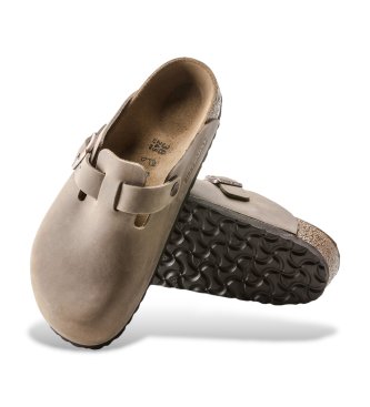 Birkenstock Lädertofflor Boston (Vanlig passform) brun