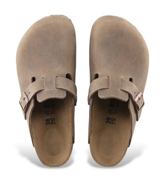 Birkenstock Lädertofflor Boston (Vanlig passform) brun