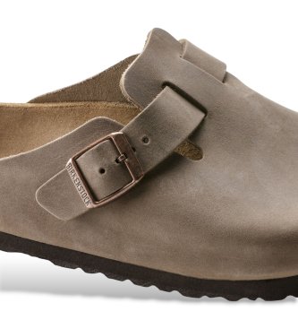 Birkenstock Lädertofflor Boston (Vanlig passform) brun