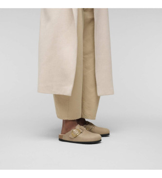 Birkenstock Zoccoli in pelle marrone Boston BB