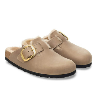 Birkenstock Zoccoli in pelle marrone Boston BB
