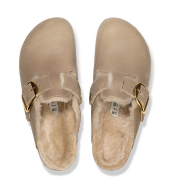 Birkenstock Zoccoli in pelle marrone Boston BB