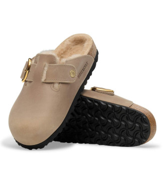 Birkenstock Zoccoli in pelle marrone Boston BB