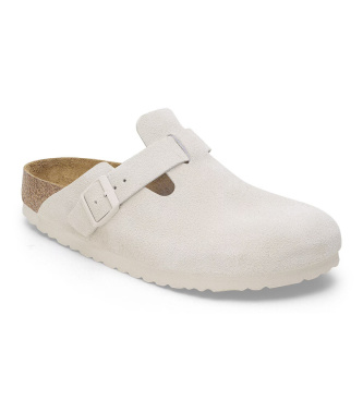 Birkenstock Zuecos de Piel Boston (Ajuste Regular) beige