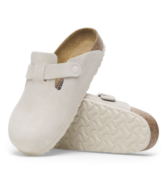 Birkenstock Zuecos de Piel Boston (Ajuste Regular) beige