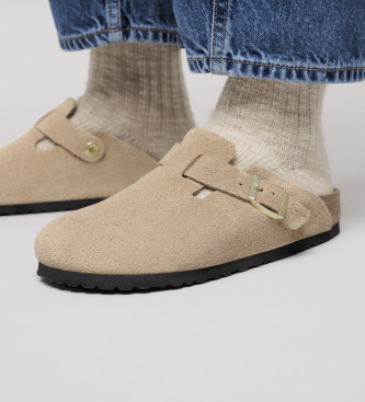 Birkenstock Sabots en cuir Boston beige