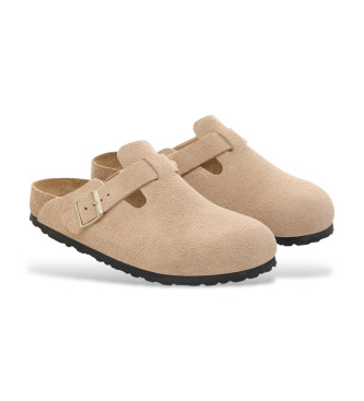 Birkenstock Sabots en cuir Boston beige