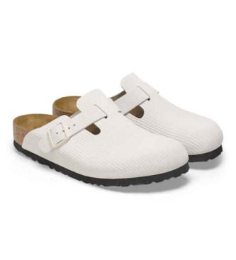 Birkenstock Zuecos de piel Boston blanco