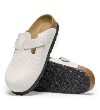 Birkenstock Zuecos de piel Boston blanco