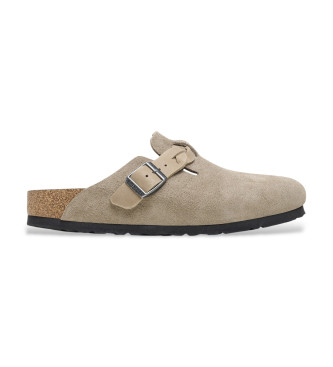 Birkenstock Boston Braided Leather Clogs taupe