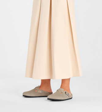 Birkenstock Boston Braided Leather Clogs taupe