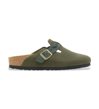 Birkenstock Sabots en cuir tress Boston vert