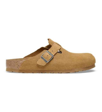 Birkenstock Brązowe skórzane chodaki Boston