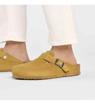 Birkenstock Brązowe skórzane chodaki Boston