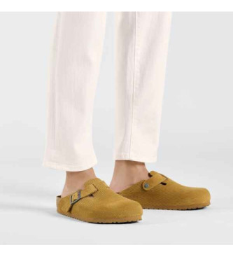 Birkenstock Boston braune Lederclogs