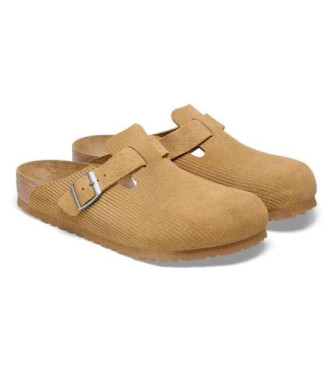 Birkenstock Brązowe skórzane chodaki Boston