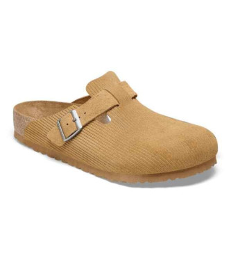 Birkenstock Brązowe skórzane chodaki Boston