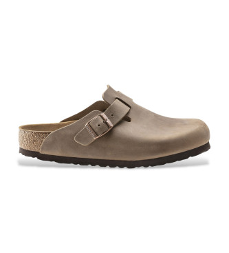 Birkenstock Zoccoli Boston in pelle marrone