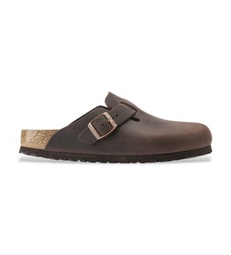 Birkenstock Brown Boston Oiled Leather Clogs (Narrow Fit)