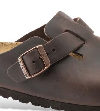 Birkenstock Brown Boston Oiled Leather Clogs (Narrow Fit)