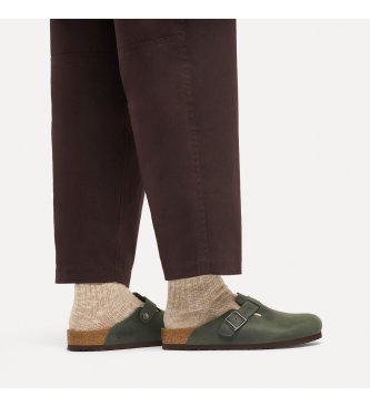 Birkenstock Skindtræsko Boston Oiled (Regular Fit) grøn