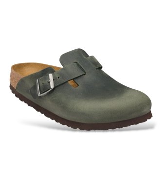 Birkenstock Skindtræsko Boston Oiled (Regular Fit) grøn