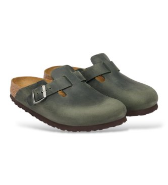Birkenstock Skindtræsko Boston Oiled (Regular Fit) grøn