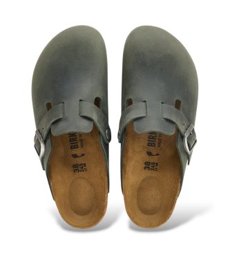 Birkenstock Skindtræsko Boston Oiled (Regular Fit) grøn