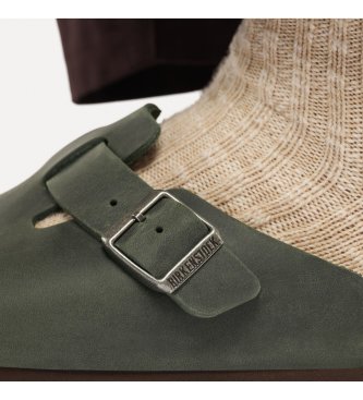 Birkenstock Skindtræsko Boston Oiled (Regular Fit) grøn