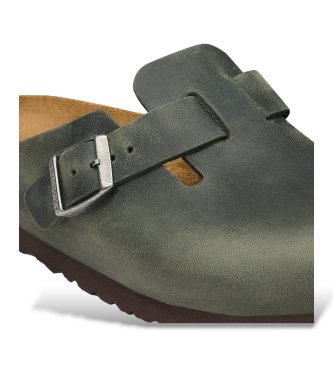 Birkenstock Skindtræsko Boston Oiled (Regular Fit) grøn