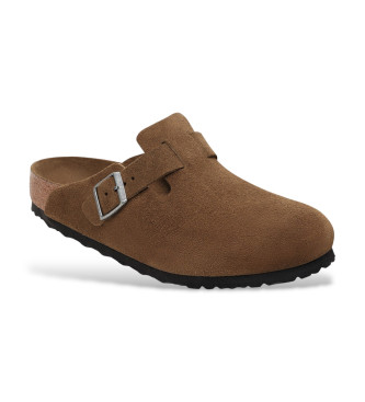 Birkenstock Boston fltade lderclogs brun