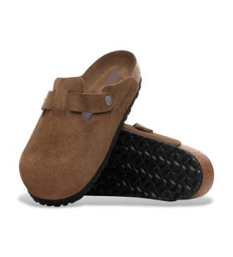 Birkenstock Boston fltade lderclogs brun