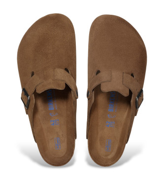 Birkenstock Boston fltade lderclogs brun