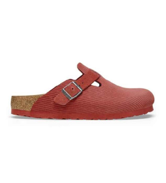 Birkenstock Zuecos de piel Boston rojo