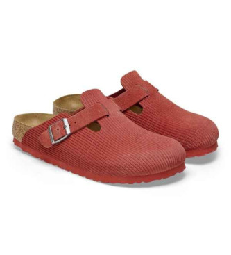 Birkenstock Socas de couro Boston vermelho