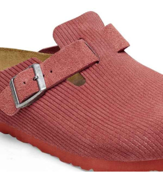 Birkenstock Socas de couro Boston vermelho