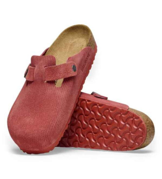 Birkenstock Zuecos de piel Boston rojo