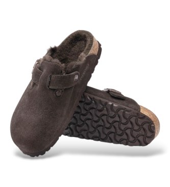 Birkenstock Boston Shearling Leather Clogs (Regular Fit) mocha