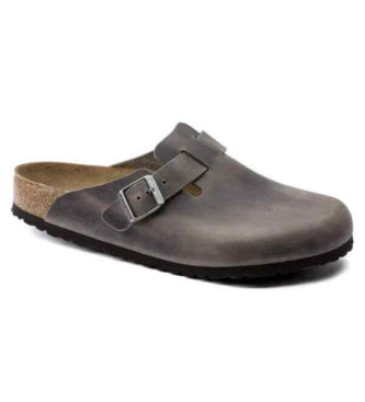 Birkenstock Leather Clogs Boston grey