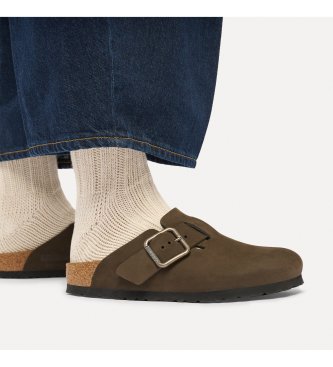 Birkenstock Læderclogs Boston Wire Buckle (Regular pasform) brun